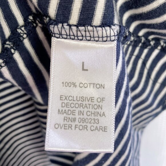 Pacsun long sleeved navy blue white stripe tshirt, Size L - Picture 3 of 5